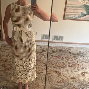 Vintage cream white crochet dress